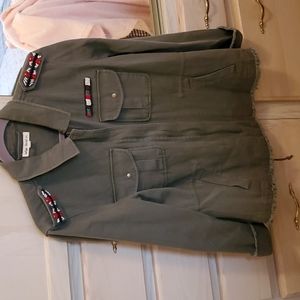 Jacket, cotton Indigo thread company. Size Medium.